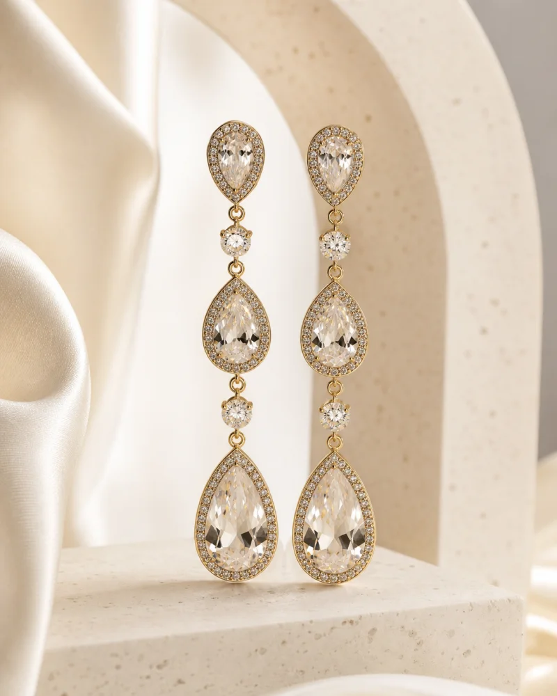 Mira Kristal Sallantılı Küpe